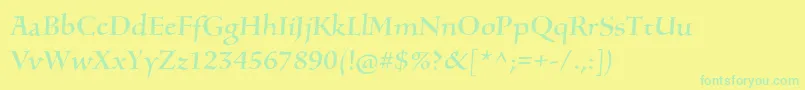 SilentiumproRomani Font – Green Fonts on Yellow Background