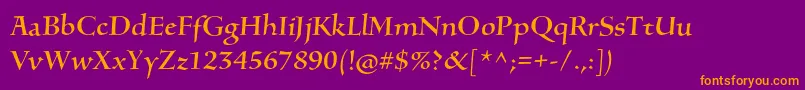 SilentiumproRomani Font – Orange Fonts on Purple Background