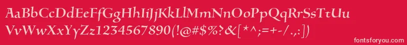 SilentiumproRomani Font – Pink Fonts on Red Background