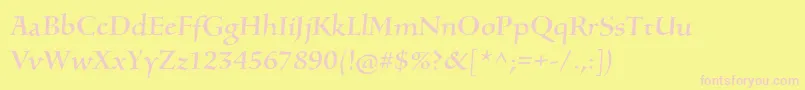 SilentiumproRomani Font – Pink Fonts on Yellow Background