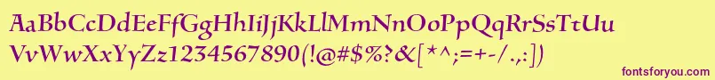 SilentiumproRomani Font – Purple Fonts on Yellow Background