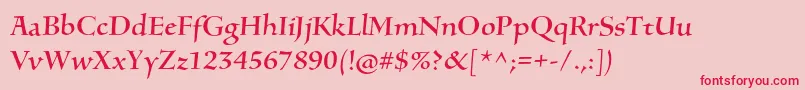 SilentiumproRomani Font – Red Fonts on Pink Background