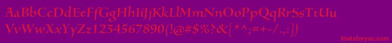 SilentiumproRomani Font – Red Fonts on Purple Background