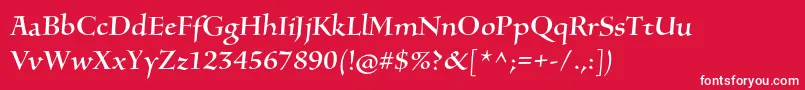 フォントSilentiumproRomani – 赤い背景に白い文字
