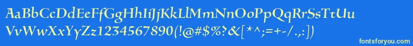 SilentiumproRomani Font – Yellow Fonts on Blue Background