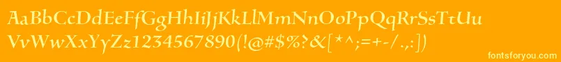 SilentiumproRomani Font – Yellow Fonts on Orange Background