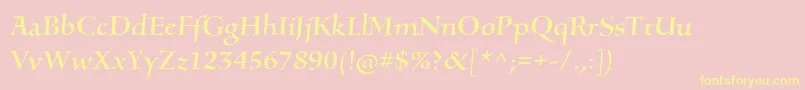 SilentiumproRomani Font – Yellow Fonts on Pink Background