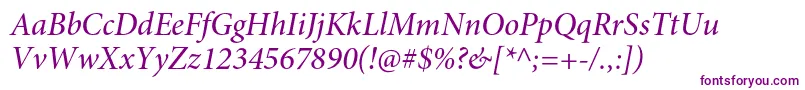 MinionproMediumitsubh Font – Purple Fonts on White Background