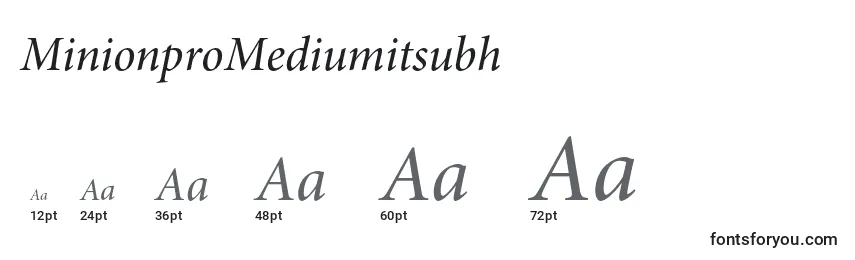 Размеры шрифта MinionproMediumitsubh