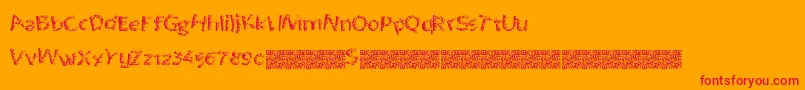 Quantumpixel Font – Red Fonts on Orange Background