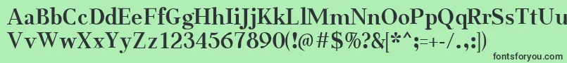 フォントAabcedBold – 緑の背景に黒い文字