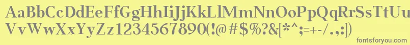 フォントAabcedBold – 黄色の背景に灰色の文字