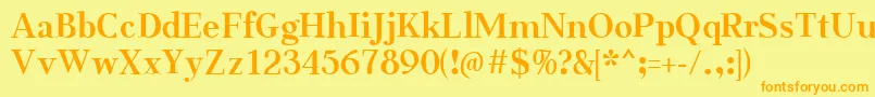 AabcedBold Font – Orange Fonts on Yellow Background