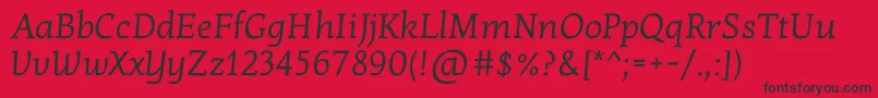 フォントKottaoneRegular – 赤い背景に黒い文字