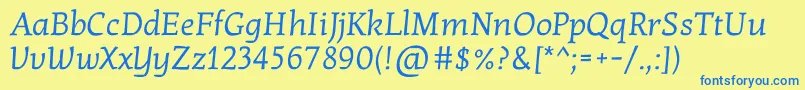 KottaoneRegular Font – Blue Fonts on Yellow Background
