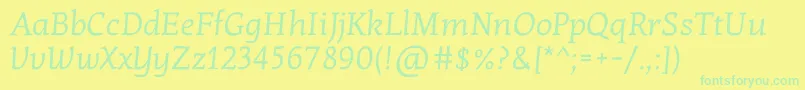 KottaoneRegular Font – Green Fonts on Yellow Background