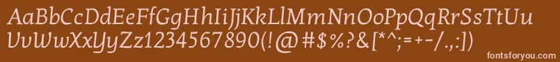 KottaoneRegular Font – Pink Fonts on Brown Background