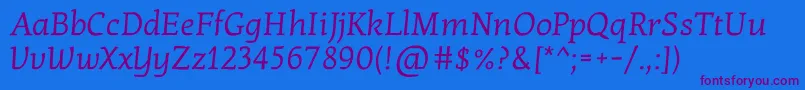 KottaoneRegular Font – Purple Fonts on Blue Background