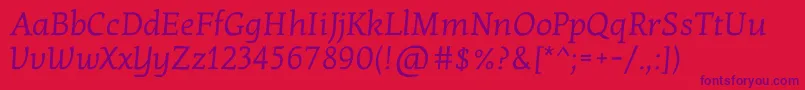 KottaoneRegular Font – Purple Fonts on Red Background