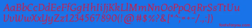 KottaoneRegular Font – Red Fonts on Blue Background