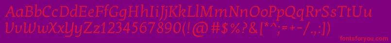 KottaoneRegular Font – Red Fonts on Purple Background