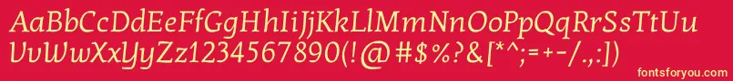 KottaoneRegular Font – Yellow Fonts on Red Background