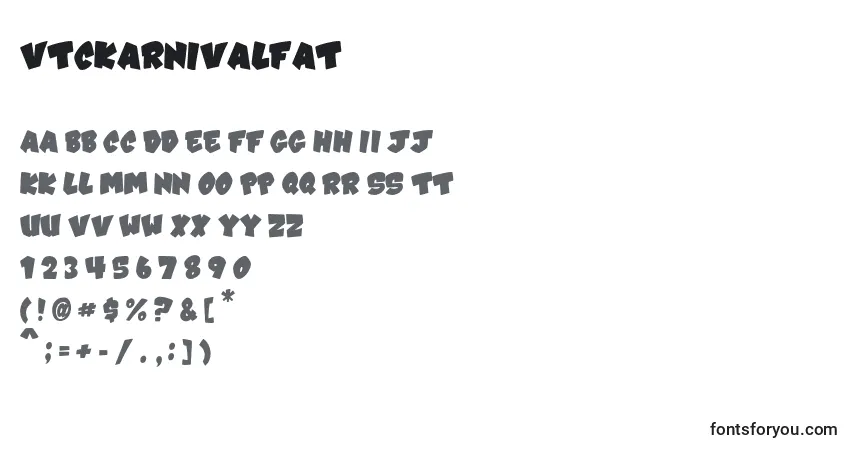 Schriftart VtcKarnivalFat – Alphabet, Zahlen, spezielle Symbole