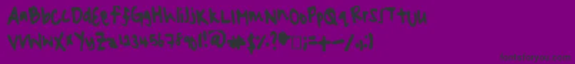 フォントLazyyyyhead – 紫の背景に黒い文字