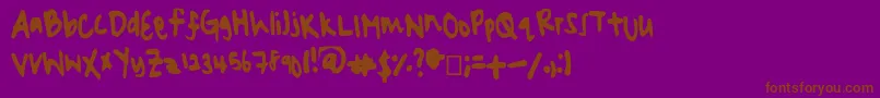 Lazyyyyhead-Schriftart – Braune Schriften auf violettem Hintergrund
