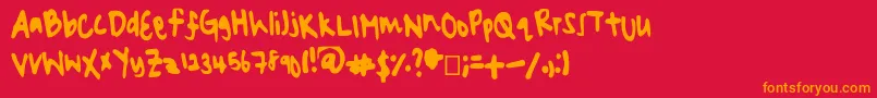 Шрифт Lazyyyyhead – оранжевые шрифты на красном фоне