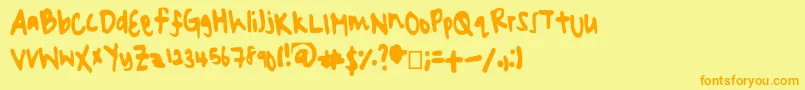Подробнее о шрифте Lazyyyyhead Шрифт Lazyyyyhead – оранжевые шрифты на жёлтом фоне