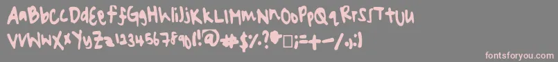 Lazyyyyhead Font – Pink Fonts on Gray Background
