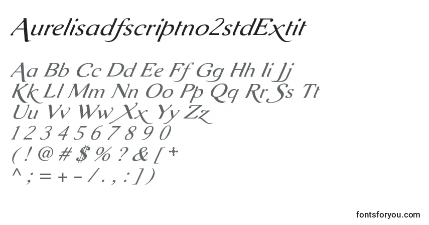 Schriftart Aurelisadfscriptno2stdExtit – Alphabet, Zahlen, spezielle Symbole