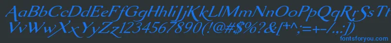 Aurelisadfscriptno2stdExtit Font – Blue Fonts on Black Background