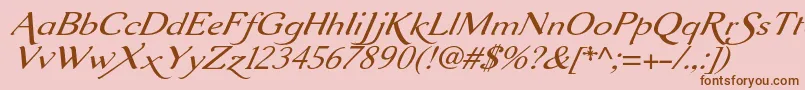 Aurelisadfscriptno2stdExtit Font – Brown Fonts on Pink Background