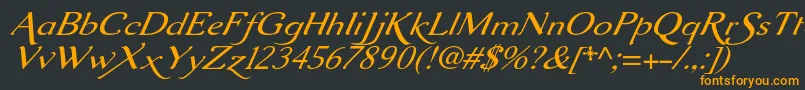 Aurelisadfscriptno2stdExtit-fontti – oranssit fontit mustalla taustalla