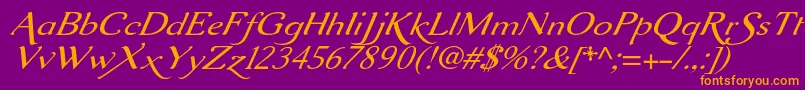Aurelisadfscriptno2stdExtit Font – Orange Fonts on Purple Background
