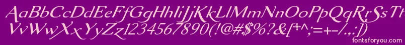 Aurelisadfscriptno2stdExtit Font – Pink Fonts on Purple Background