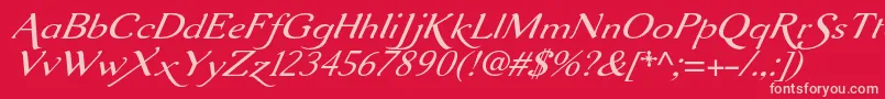 Aurelisadfscriptno2stdExtit Font – Pink Fonts on Red Background