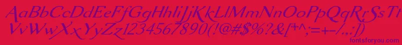 Aurelisadfscriptno2stdExtit Font – Purple Fonts on Red Background