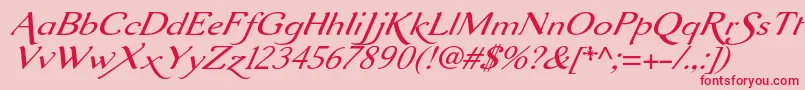 Aurelisadfscriptno2stdExtit Font – Red Fonts on Pink Background