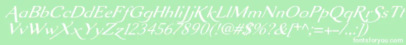 フォントAurelisadfscriptno2stdExtit – 緑の背景に白い文字