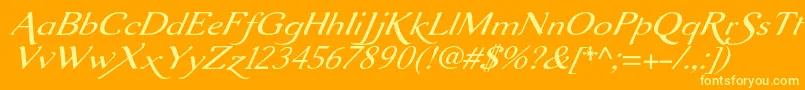 Aurelisadfscriptno2stdExtit Font – Yellow Fonts on Orange Background
