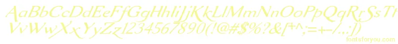 Aurelisadfscriptno2stdExtit Font – Yellow Fonts on White Background