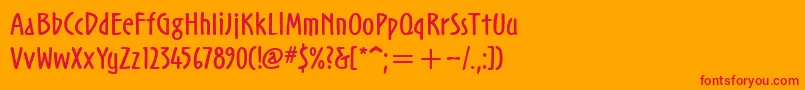 NoovoitcTtBold-Schriftart – Rote Schriften auf orangefarbenem Hintergrund