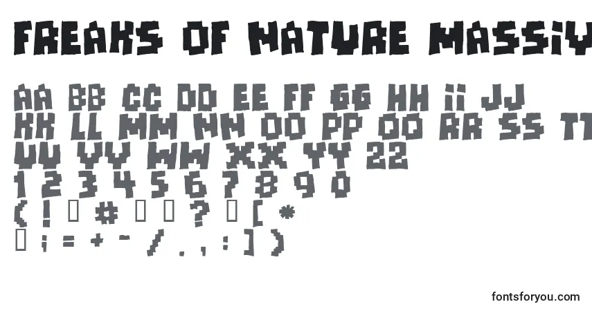 Czcionka Freaks Of Nature Massive – alfabet, cyfry, specjalne znaki