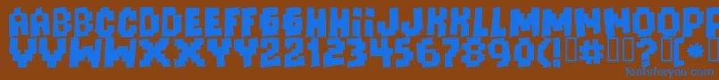フォントFreaks Of Nature Massive – 茶色の背景に青い文字