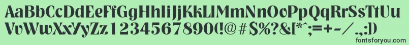 フォントNashvilleDemibold – 緑の背景に黒い文字