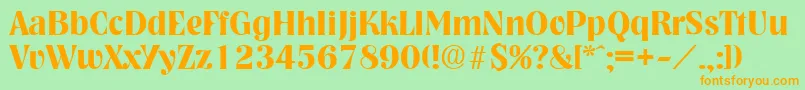 NashvilleDemibold Font – Orange Fonts on Green Background