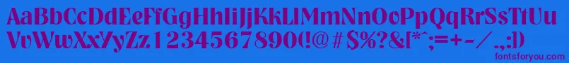 NashvilleDemibold Font – Purple Fonts on Blue Background